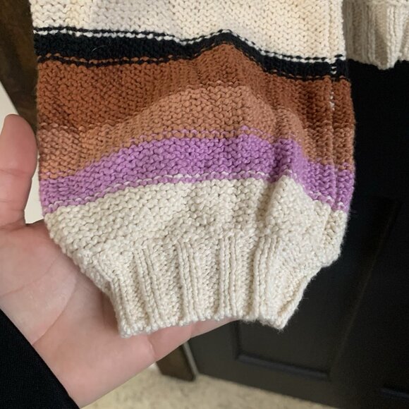 NWT Billabong Seeing Double Multicolored Crewneck Striped Sweater Size Medium - Picture 5 of 13